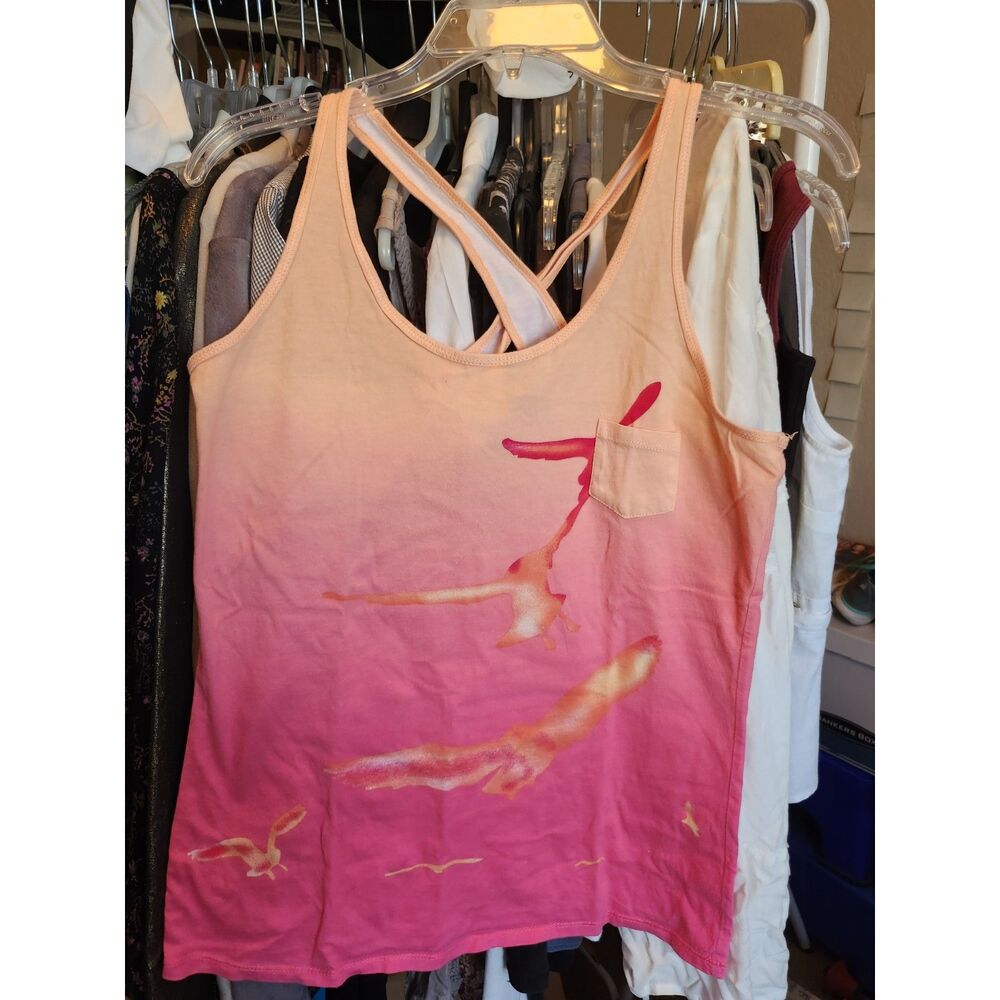 Ocean Pacific Tank Top w/small front pocket and criss cross back detail